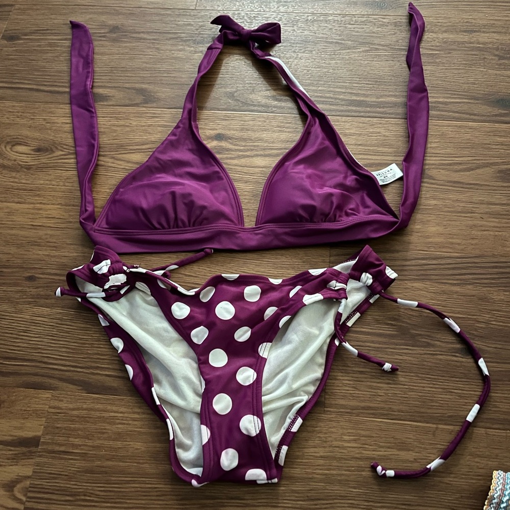 Arizona Jean Company Purple and White Bikini